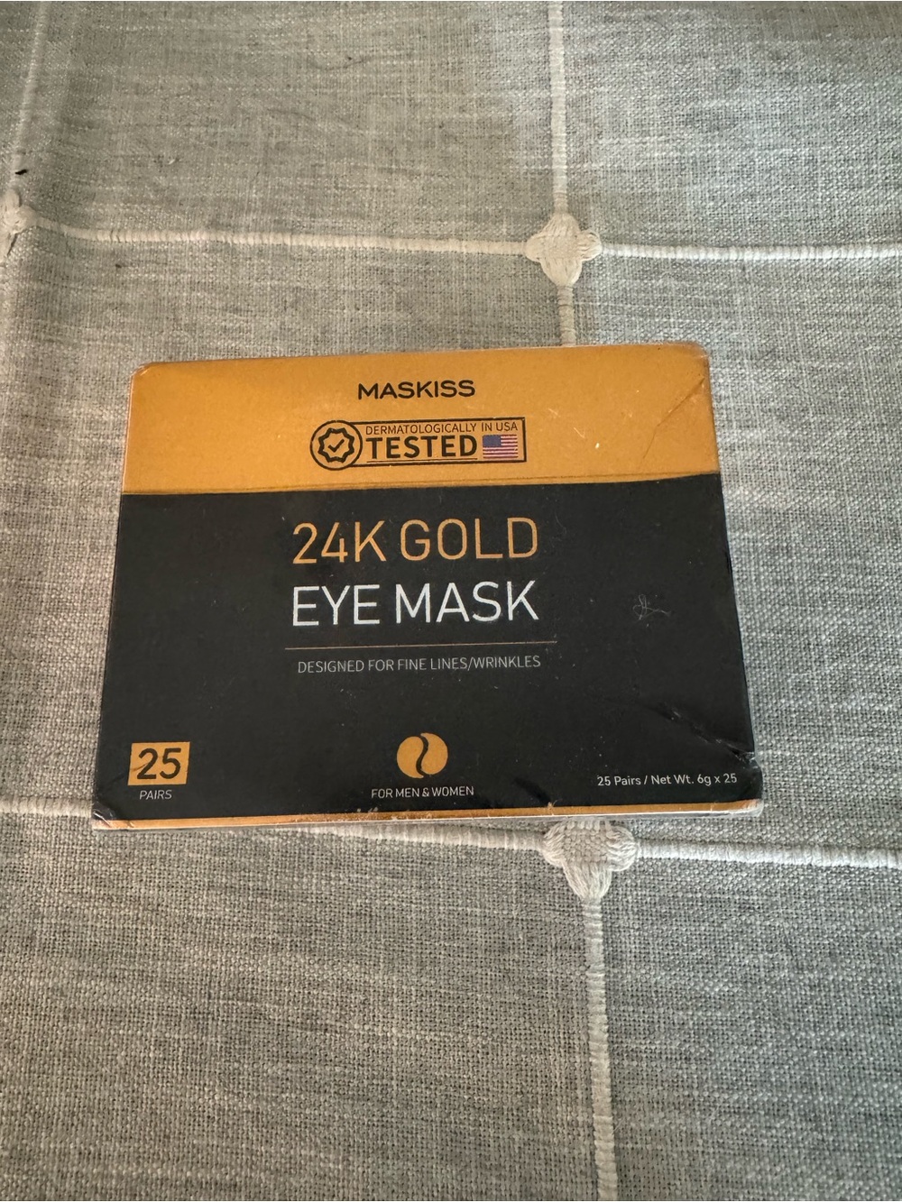 24K Gold Eye Mask Eye Cream Treatment - Gold/Black